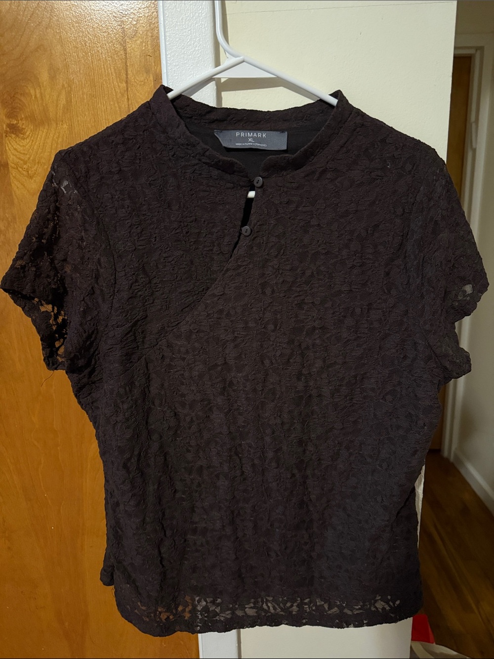 Primark Black Short-Sleeve Lace Tee
